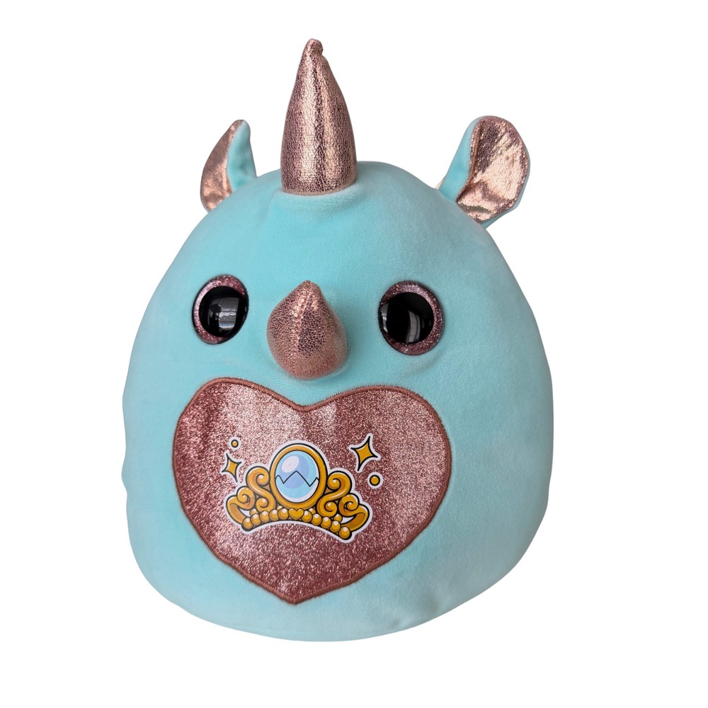 ZURU Rainbocorns Teal Unicorn Plush Rose Gold Glitter Heart Crown Tiara